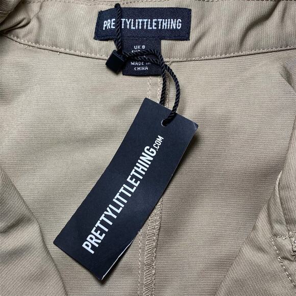 PrettyLittleThing Women’s Us 4 Light Khaki Button Through Oversized Trench Coat - Picture 8 of 8